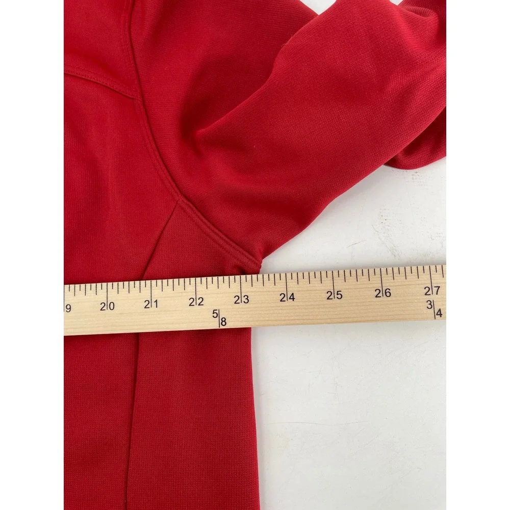 The North Face Quarter Zip Pullover Mens XL Red Grey‎ Fleece Lined Softshell